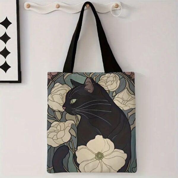 Ecobag Gato Preto e Camélias